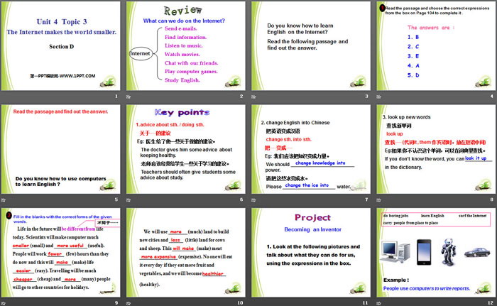 图片[2]-《The Internet makes the world smaller》SectionD PPT-第一PPT