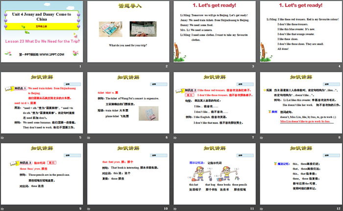 图片[2]-《What Do We Need for the Trip?》Jenny and Danny Come to China PPT教学课件-第一PPT
