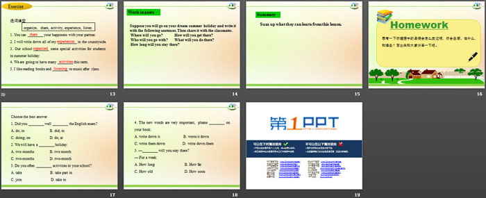 图片[3]-《Li Ming’s Summer Holiday》Summer Holiday Is Coming! PPT-第一PPT