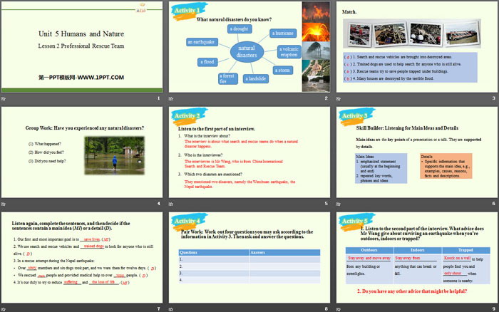 图片[2]-《Huamns and nature》Lesson2 Professional Rescue Team PPT-第一PPT