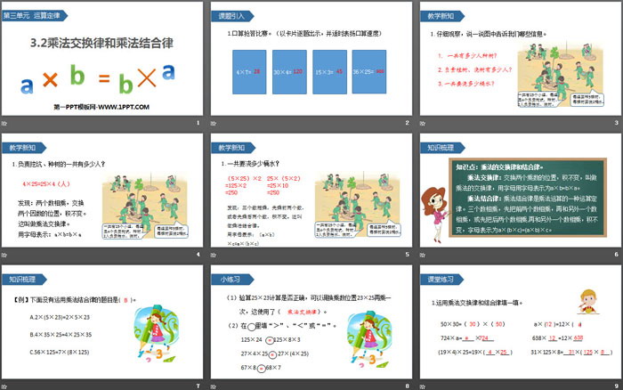 图片[2]-《乘法交换律和乘法结合律》运算定律PPT-第一PPT