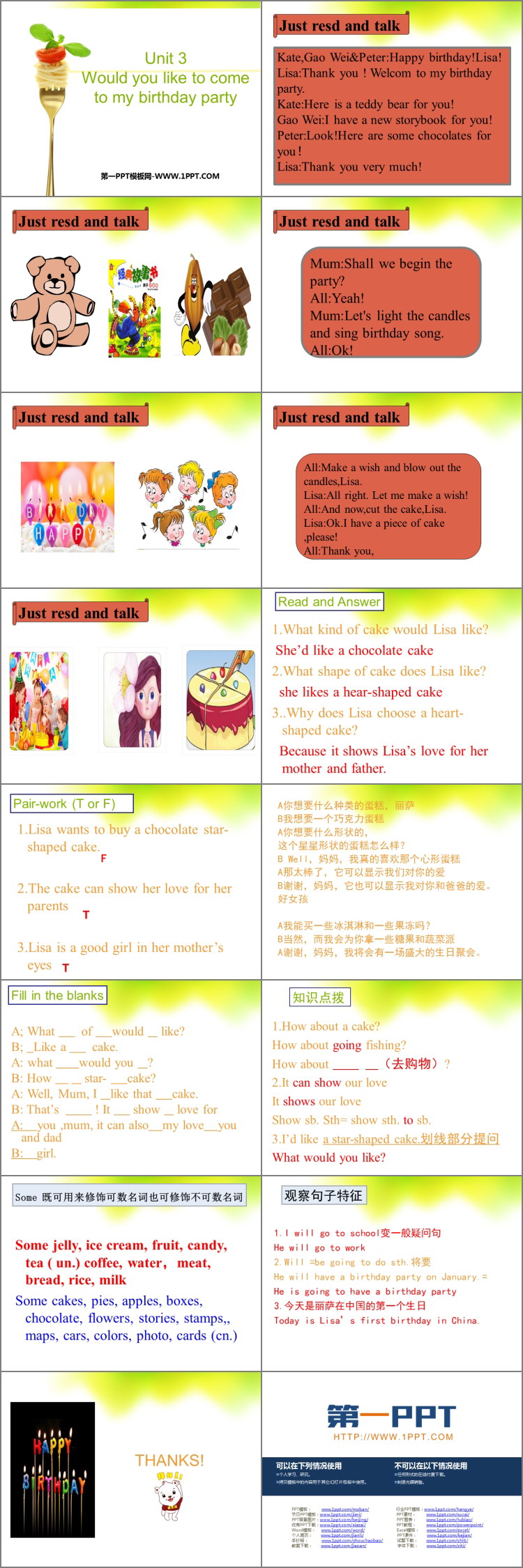 图片[2]-《Would you like to come to my birthday party?》PPT教学课件-第一PPT
