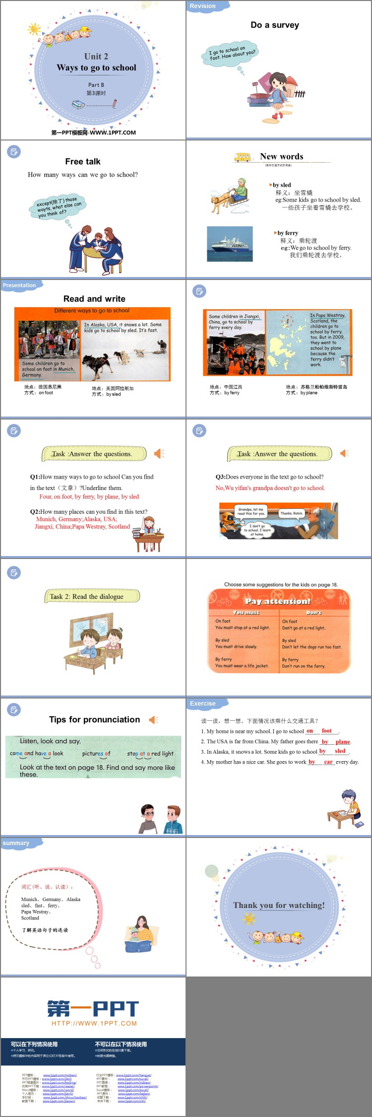 图片[2]-《Ways to go to school》PartB PPT课件(第3课时)-第一PPT