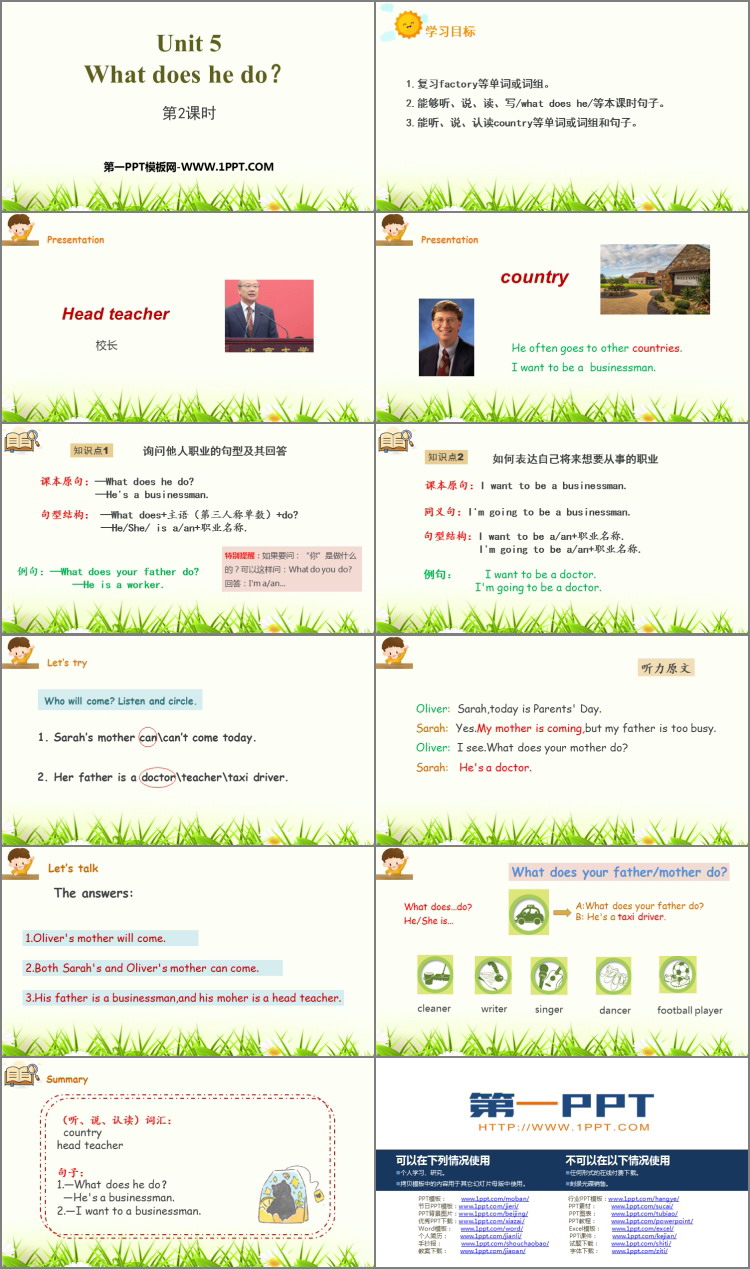 图片[2]-《What does he do?》PPT(第2课时)-第一PPT