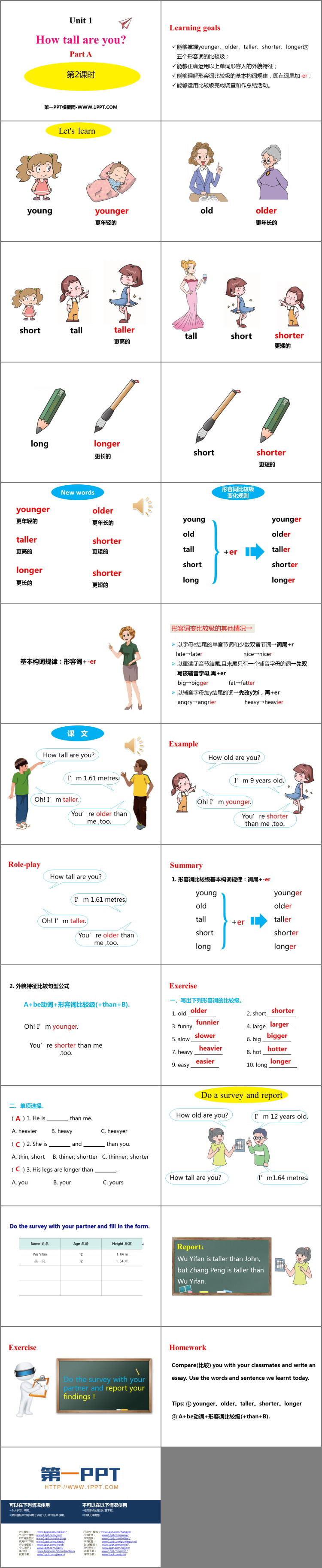 图片[2]-《How tall are you》PartA PPT(第2课时)-第一PPT