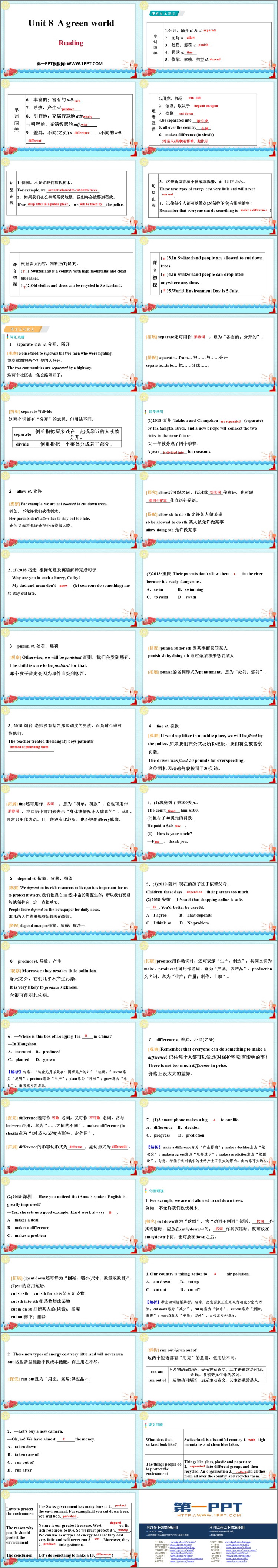 图片[2]-《A green World》Reading PPT习题课件-第一PPT