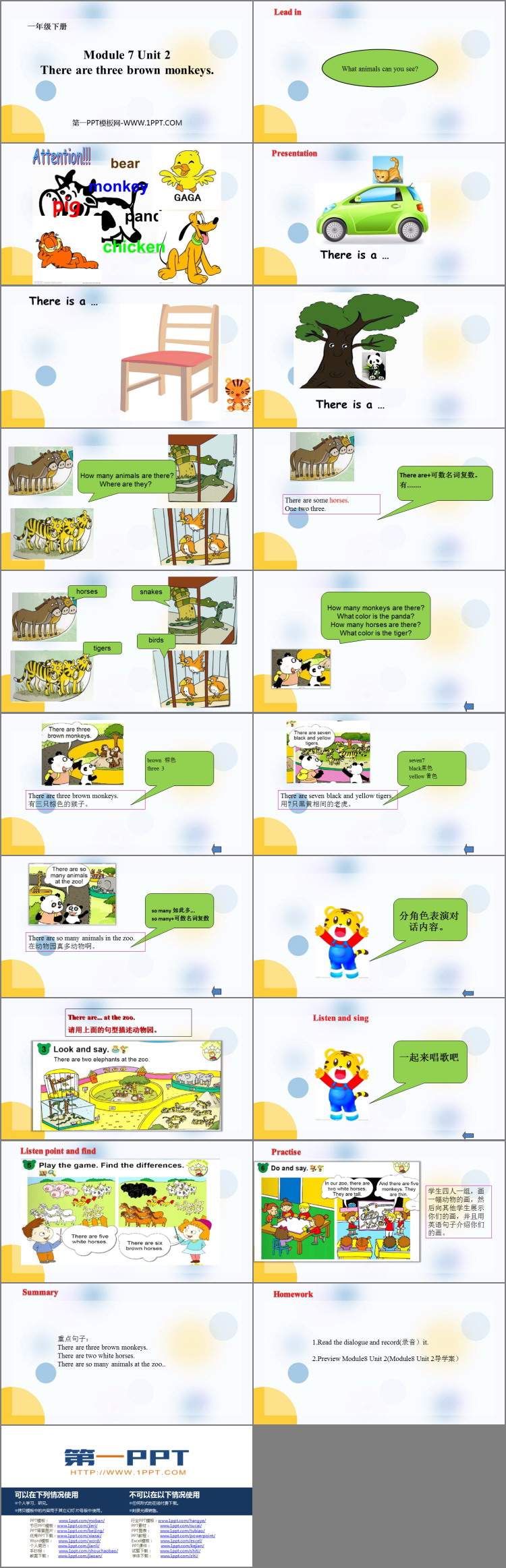 图片[2]-《There are three brown monkeys》PPT下载-第一PPT