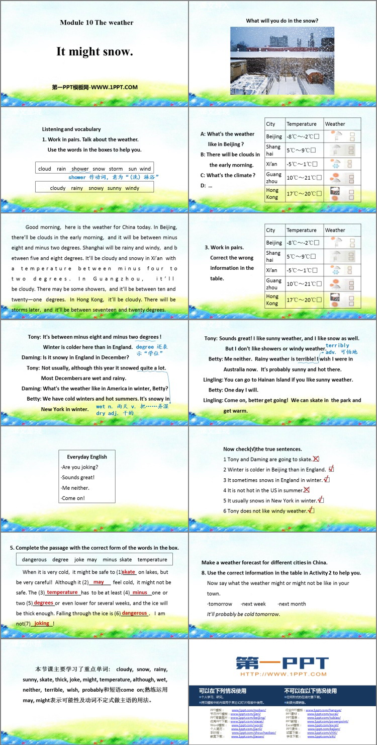 图片[2]-《It might snow》the weather PPT免费课件下载-第一PPT