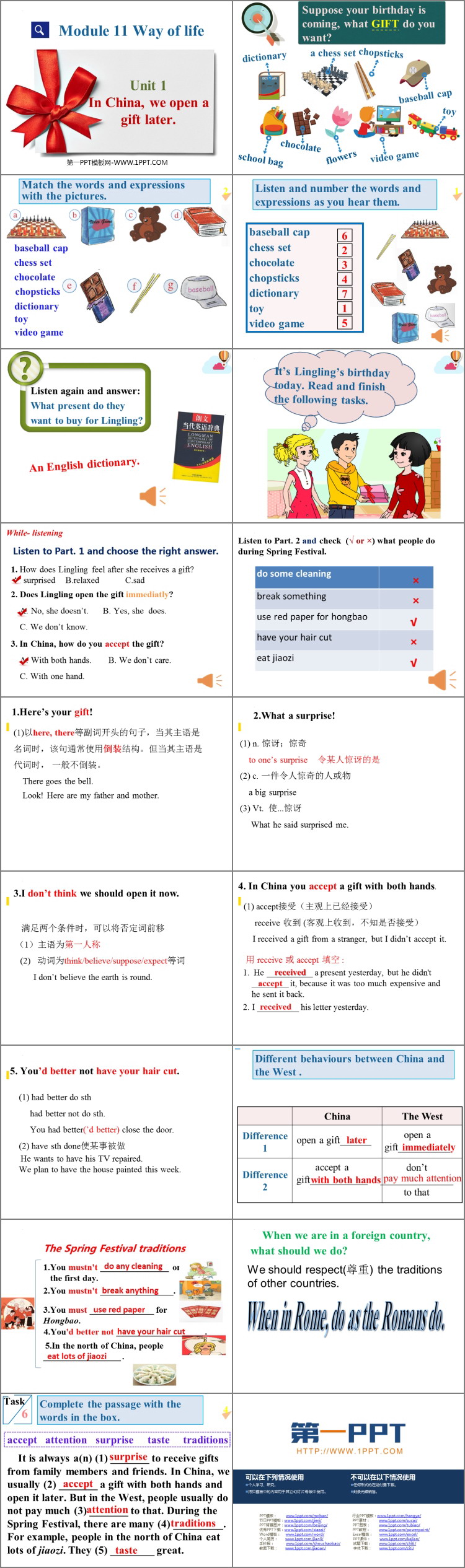 图片[2]-《In Chinawe open a gift later》Way of life PPT免费课件下载-第一PPT