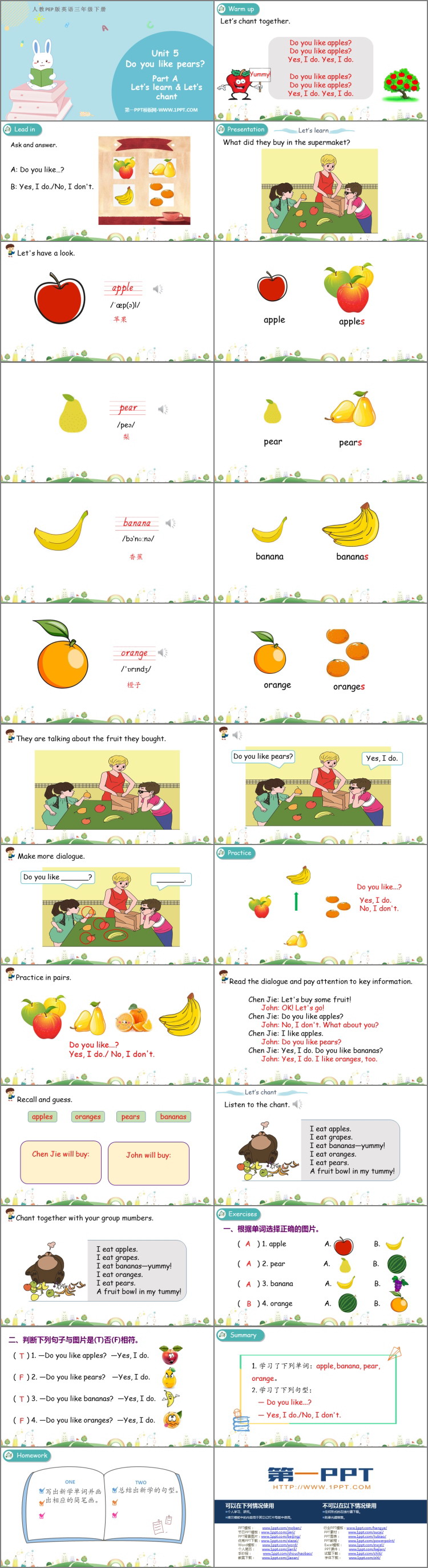 图片[2]-《Do you like pears?》Part A PPT免费课件(第2课时)-第一PPT