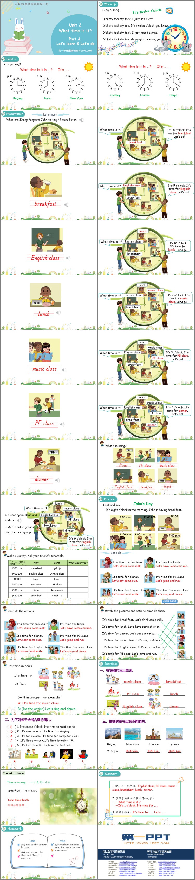 图片[2]-《What time is it?》PartA PPT教学课件(第2课时)-第一PPT