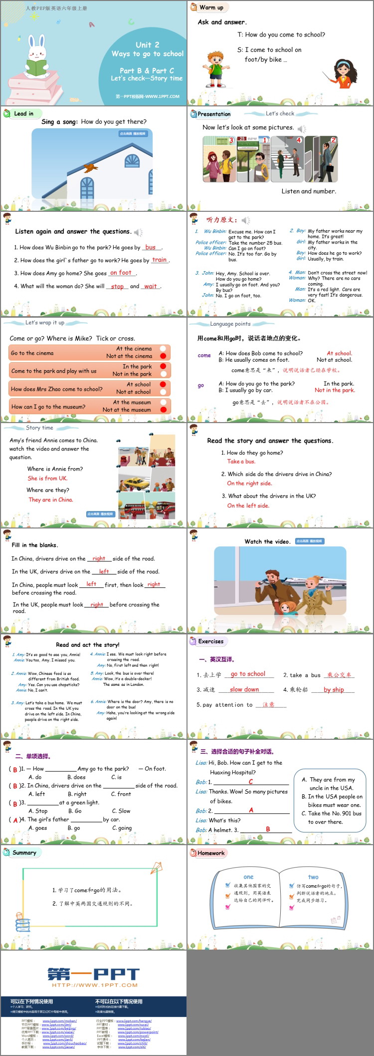 图片[2]-《Ways to go to school》PartB PPT课件下载(第4课时)-第一PPT