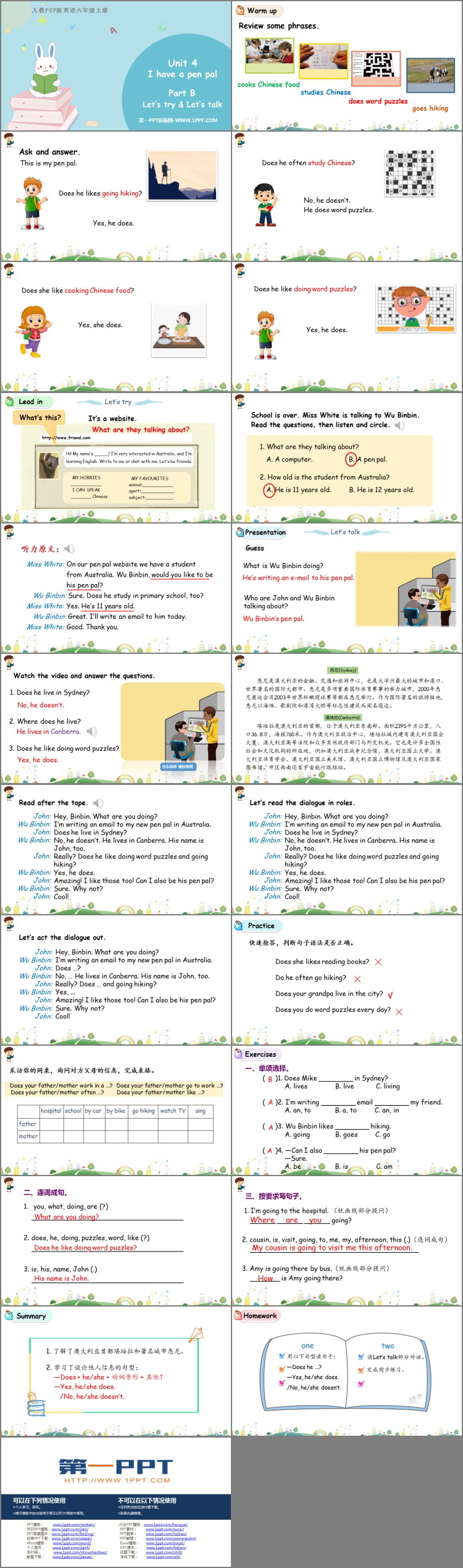 图片[2]-《I have a pen pal》PartB PPT下载(第2课时)-第一PPT