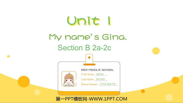 图片[1]-《My name’s Gina》SectionB PPT教学课件(第2课时)-第一PPT