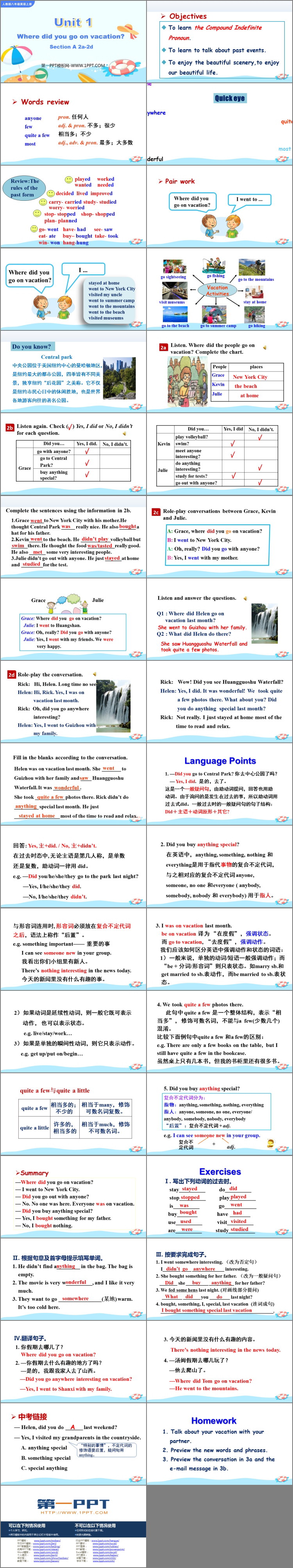 图片[2]-《Where did you go on vacation?》SectionA PPT教学课件(第2课时)-第一PPT