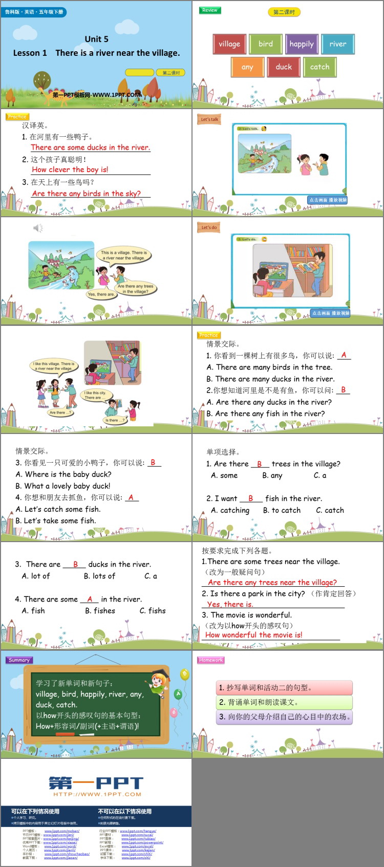 图片[2]-《There is a river near the village》Country Life PPT课件(第2课时)-第一PPT