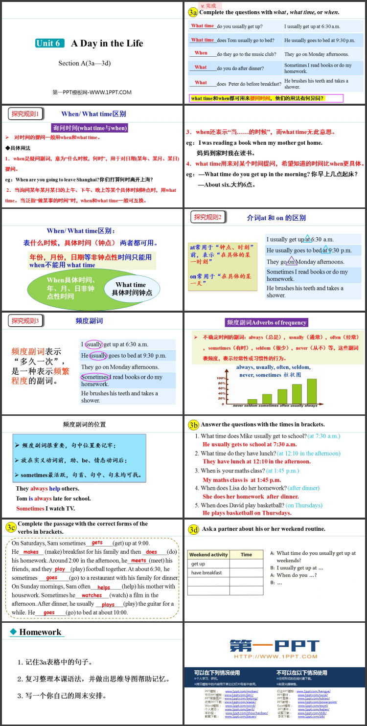 图片[2]-《A Day in the Life》Section A(3a—3d)PPT课件-第一PPT