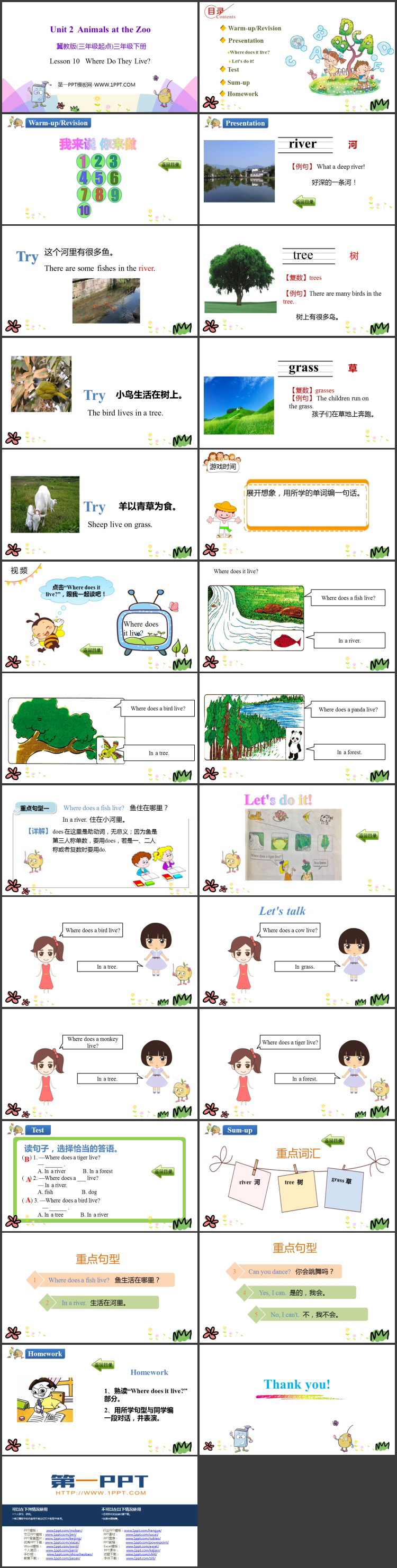 图片[2]-《Where Do They Live?》Animals at the zoo PPT教学课件-第一PPT