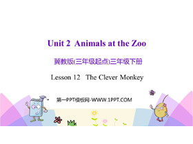 《The Clever Monkey》Animals at the zoo PPT教学课件-第一PPT