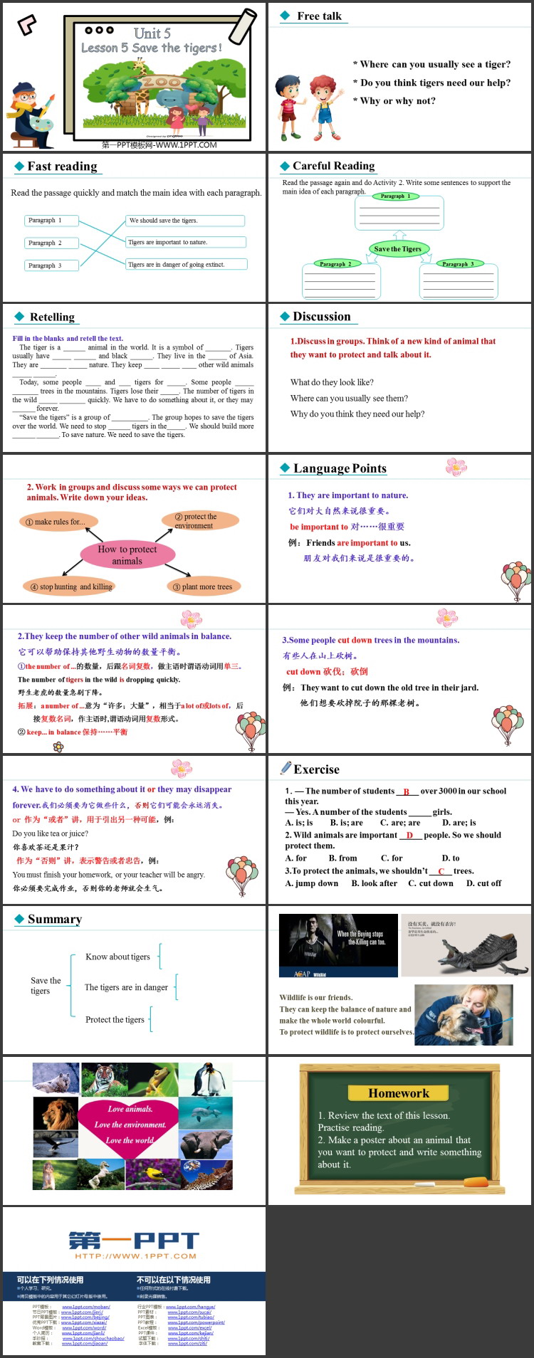 图片[2]-《Save the tigers!》Aminal friends PPT课件-第一PPT