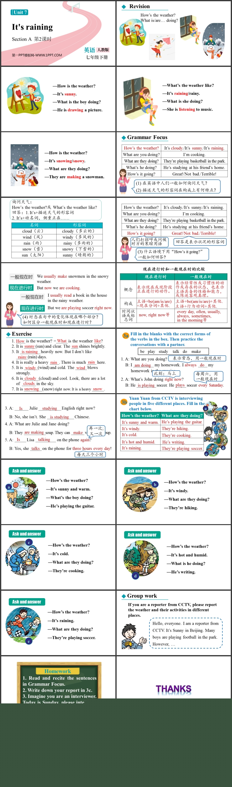 图片[2]-《It’s raining》SectionA PPT免费课件(第2课时)-第一PPT