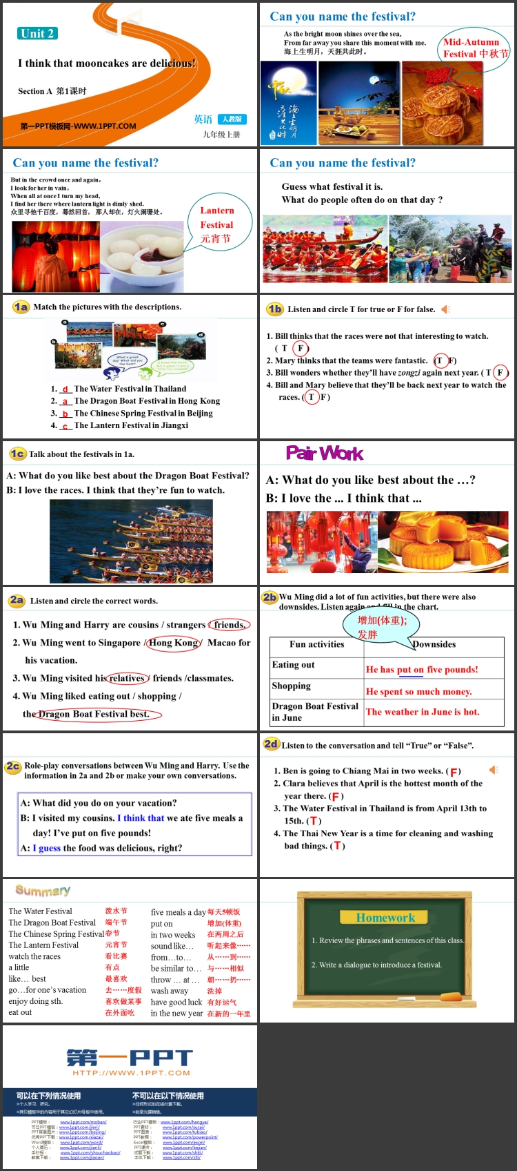 图片[2]-《I think that mooncakes are delicious!》SectionA PPT教学课件(第1课时)-第一PPT
