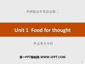 《Food for thought》单元重点小结PPT-第一PPT