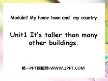 《It’s taller than many other buildings》My home town and my country PPT课件2-第一PPT