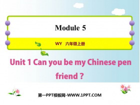 《Can you be my Chinese pen friend》PPT教学课件-第一PPT