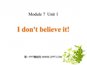 《I don’t believe it》PPT教学课件-第一PPT