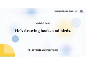 《He’s drawing books and birds》PPT课件下载-第一PPT