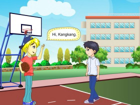 《I’m going to play basketball》SectionA Flash动画课件-第一PPT