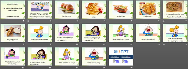 图片[2]-《I’m eating hamburgers and chips》PPT课件3-第一PPT