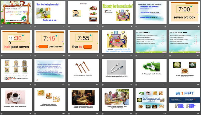 图片[2]-《Lunch is usually at half past twelve》PPT课件-第一PPT