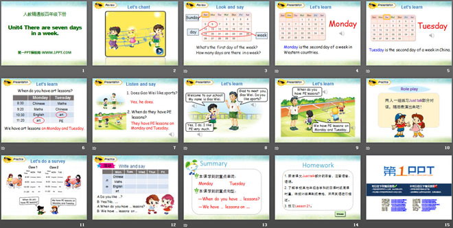 图片[2]-《There are seven days in a week》PPT课件2-第一PPT