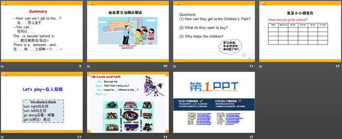 图片[3]-《Can You Tell Me the Way to the Supermarket?》PPT下载-第一PPT
