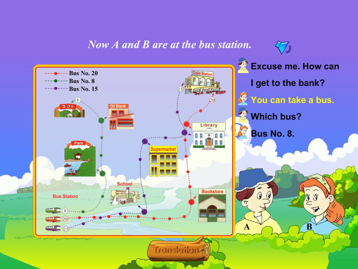 图片[1]-《Can You Tell Me the Way to the Supermarket?》Flash动画课件-第一PPT