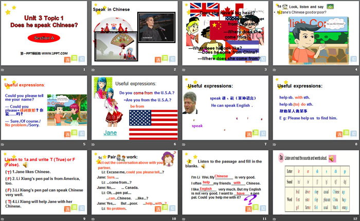 图片[2]-《Does he speak Chinese?》SectionA PPT-第一PPT