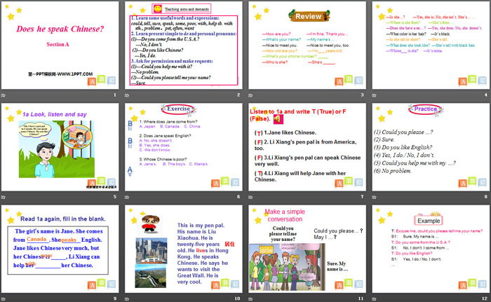 图片[2]-《Does he speak Chinese?》SectionB PPT-第一PPT
