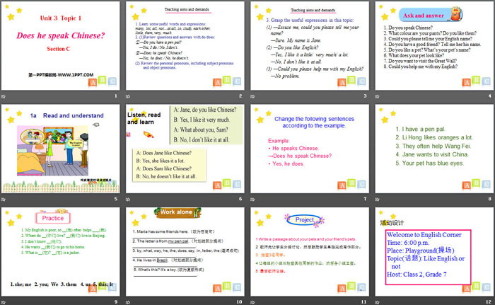 图片[2]-《Does he speak Chinese?》SectionC PPT-第一PPT