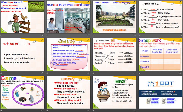 图片[3]-《What does your mother do?》SectionB PPT-第一PPT