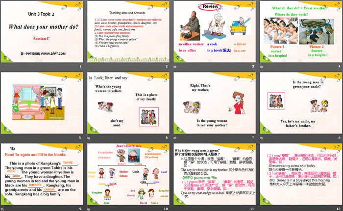 图片[2]-《What does your mother do?》SectionC PPT-第一PPT