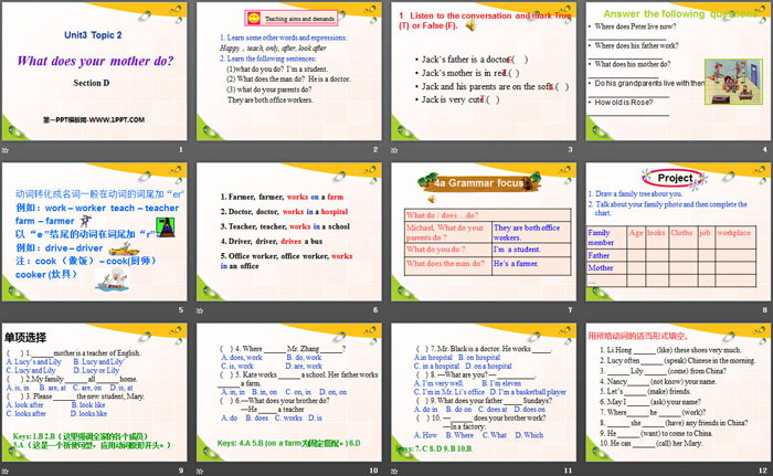 图片[2]-《What does your mother do?》SectionD PPT-第一PPT