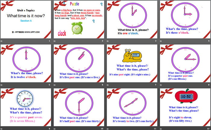 图片[2]-《What time is it now?》SectionA PPT-第一PPT