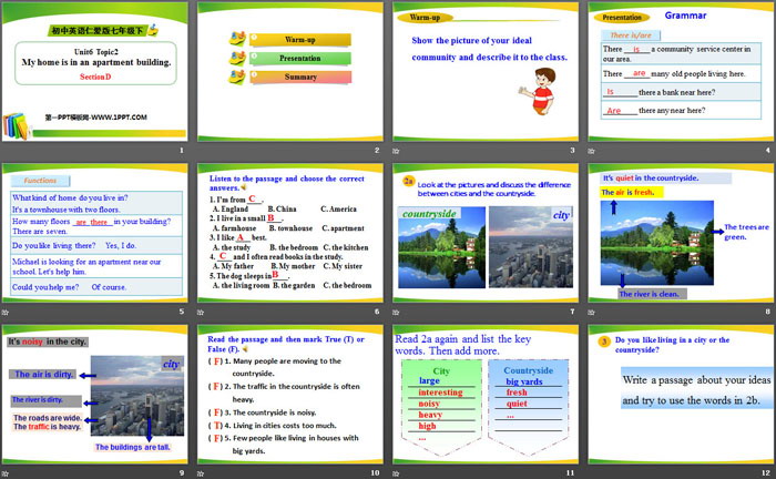 图片[2]-《My home is in an apartment building》SectionD PPT-第一PPT