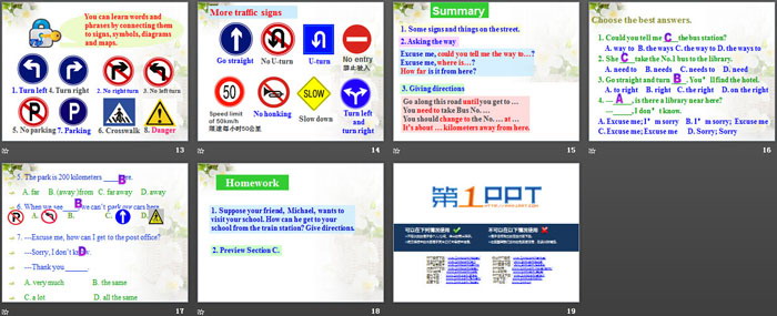 图片[3]-《Which is the way to the hospital?》SectionB PPT-第一PPT