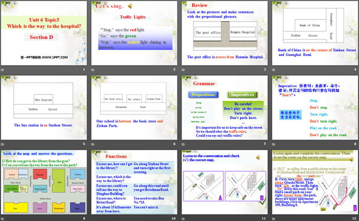图片[2]-《Which is the way to the hospital?》SectionD PPT-第一PPT
