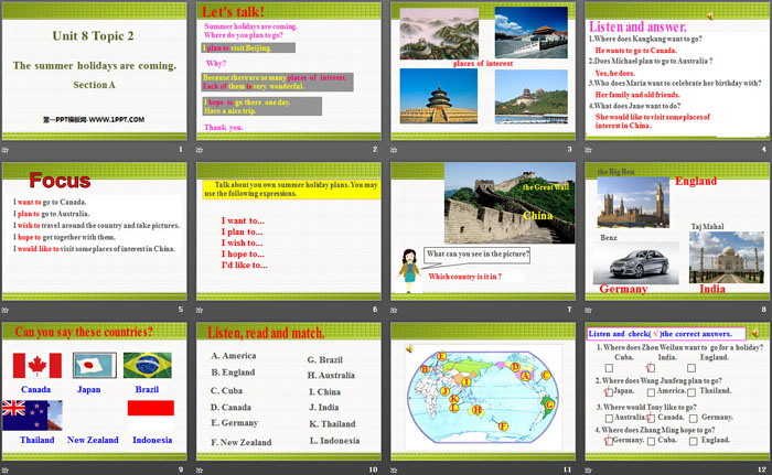 图片[2]-《The summer holidays are coming》SectionA PPT-第一PPT