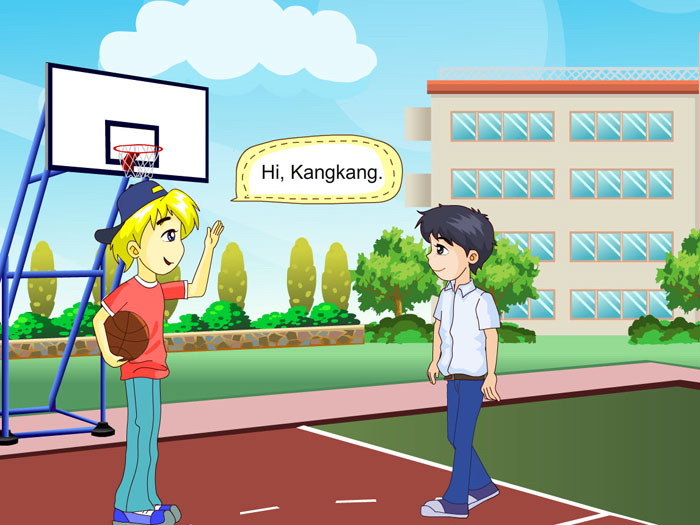 图片[1]-《I’m going to play basketball》SectionA Flash动画课件-第一PPT