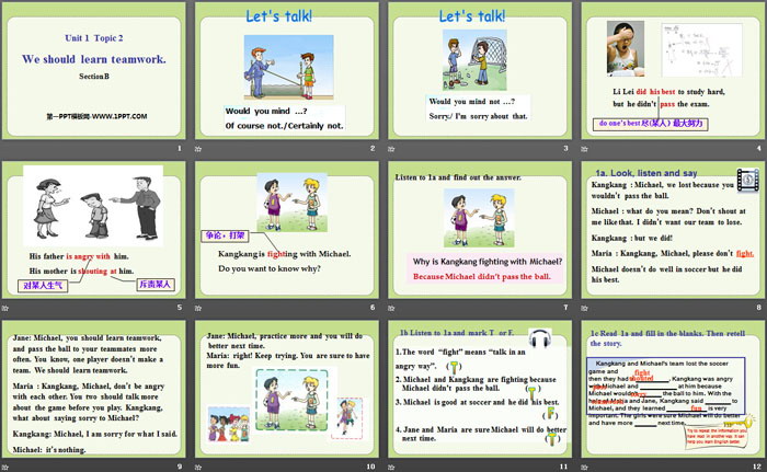 图片[2]-《We should learn teamwork》SectionB PPT-第一PPT